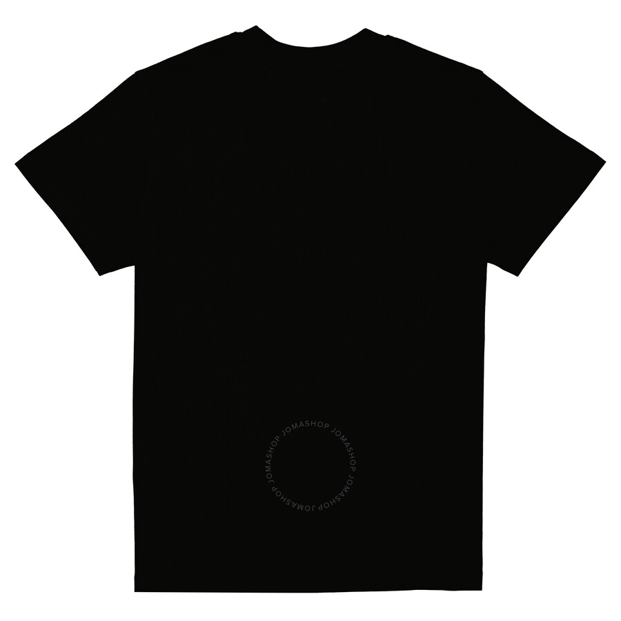 Moncler Ladies Black Logo Printed Crewneck Cotton T-shirt In Black