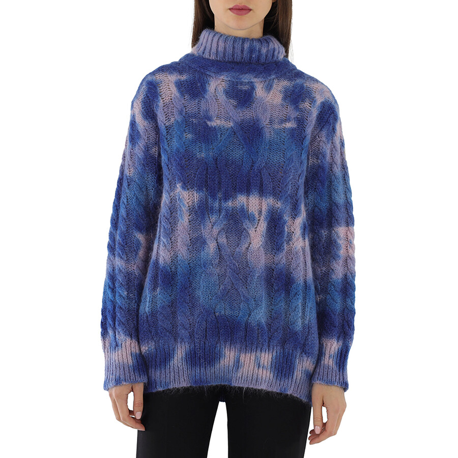 Moncler Ladies Cable Knit Tie-dye Jumper, Size Small E20989253300-A9306 ...