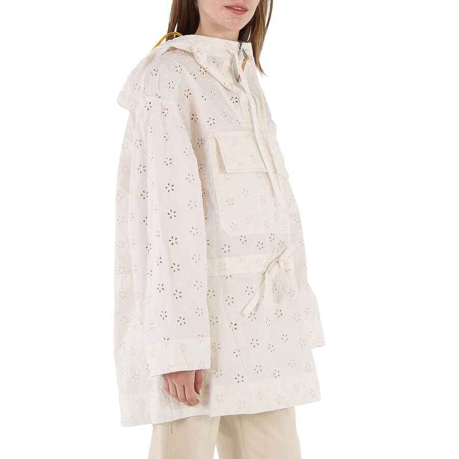 Moncler Ladies Natural Asnen Broderie Anglaise Jacket