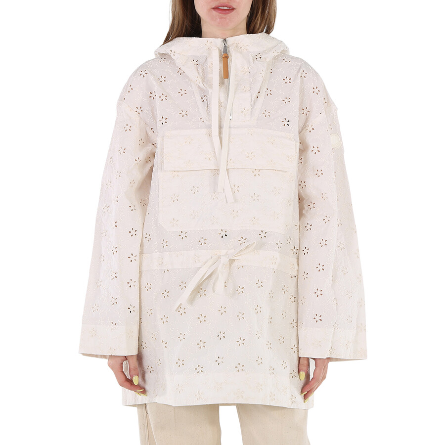Moncler Ladies Natural Asnen Broderie Anglaise Jacket