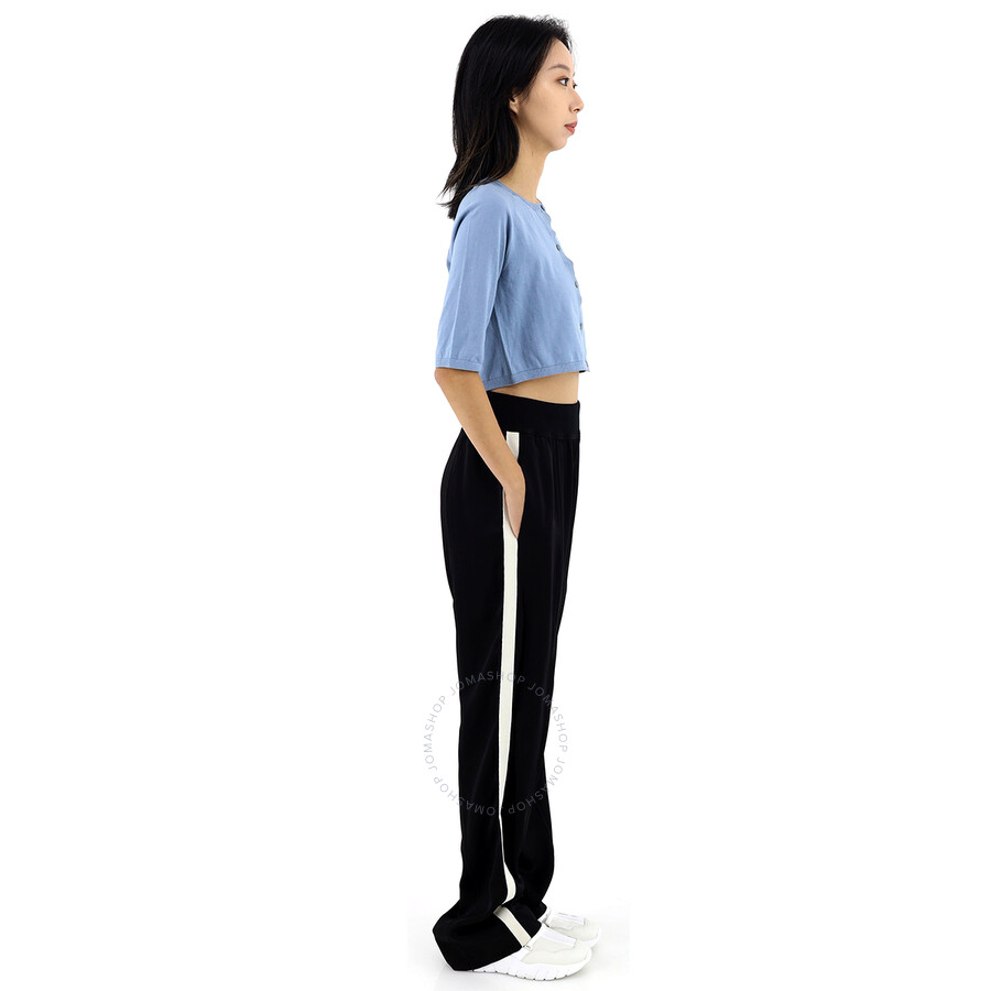 Moncler Ladies Side Stripe Tracksuit Pants In Black In Black