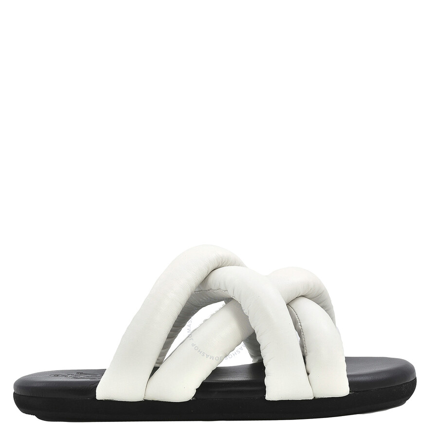 Moncler Ladies White Jbraided Slides Sandals, Brand Size 43