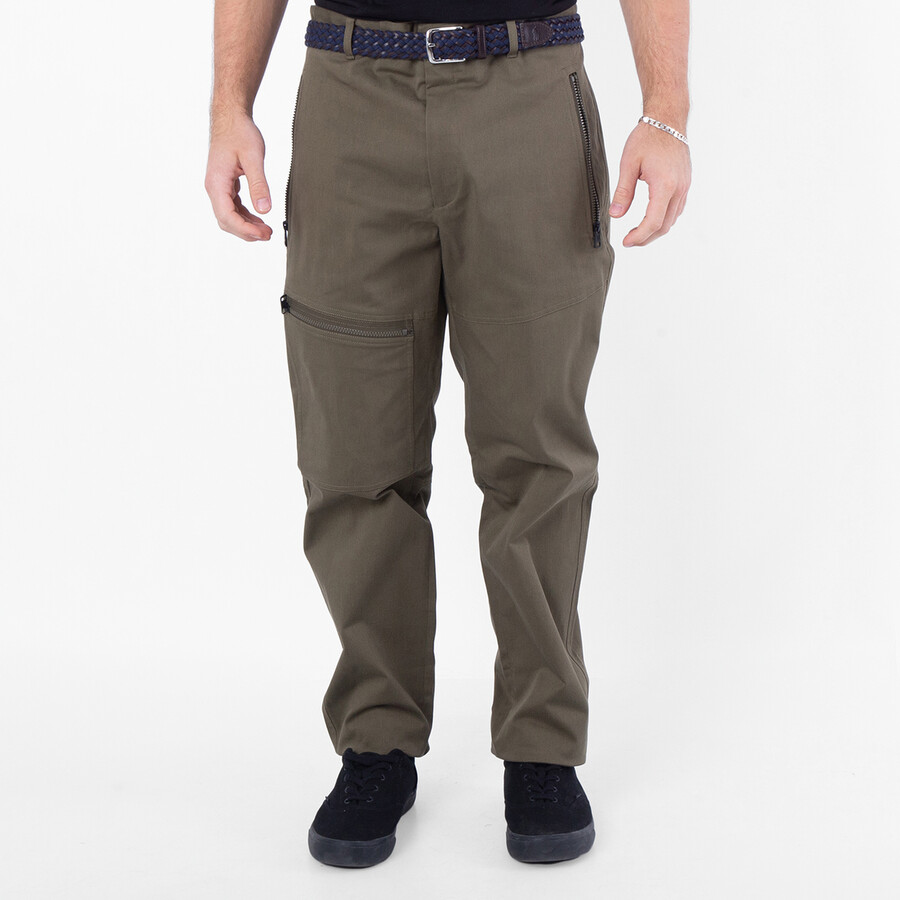 Logo-Patch Twill Tapered-Leg Trousers