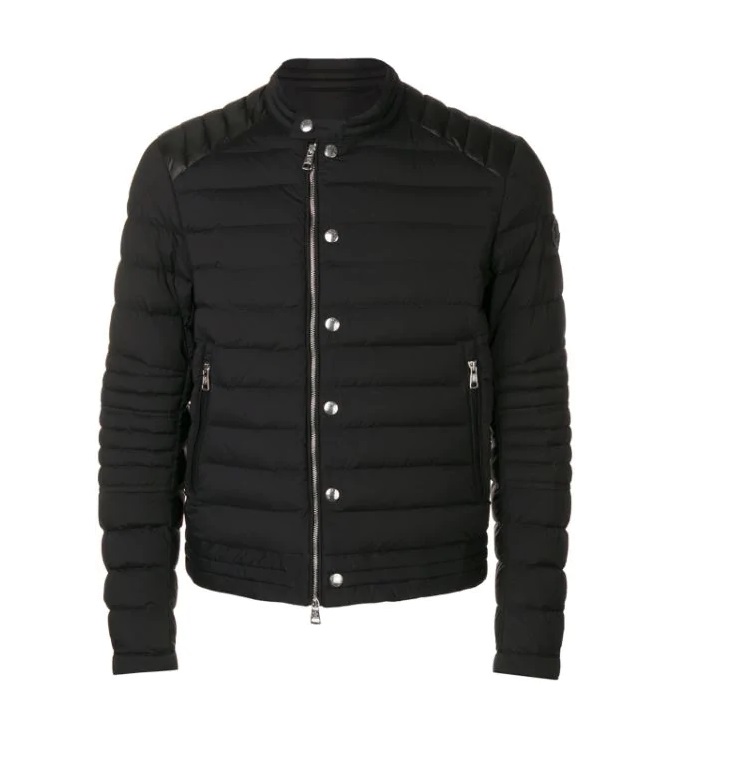 Moncler Men's Black Padded Biker Jacket, Brand Size 6 (XXX-Large) E10914035895-C0007-999 