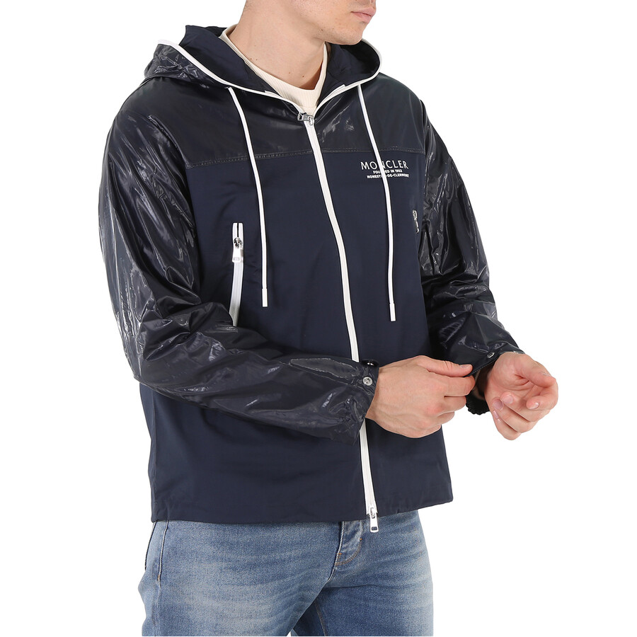 Moncler Men's Navy Vaugirard Logo Hooded Jacket In Blue