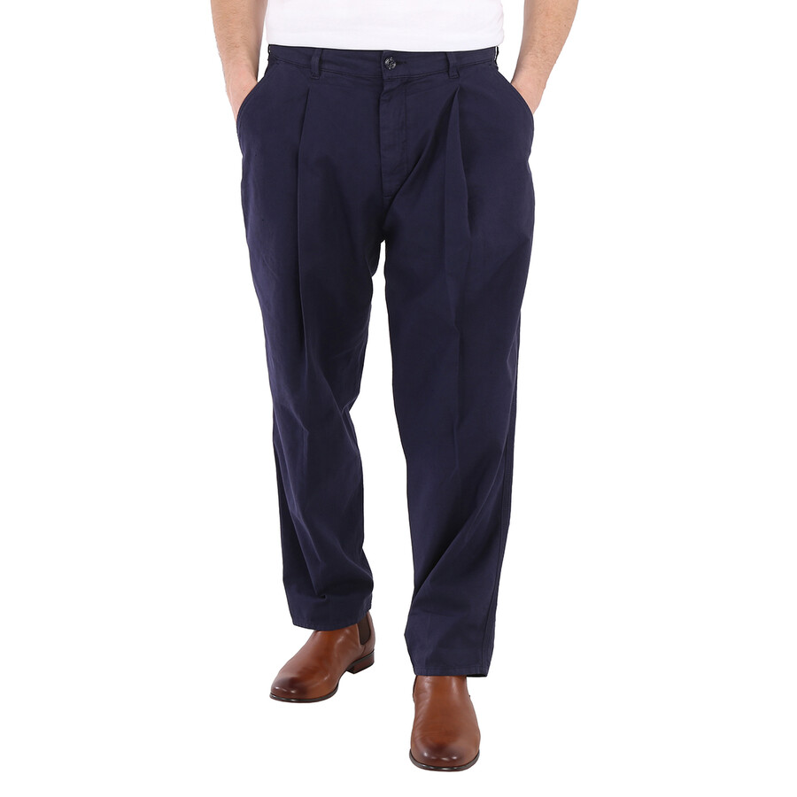 Shop Moncler Men's Sportivo Navy Relaxed Chino Pants In Blue