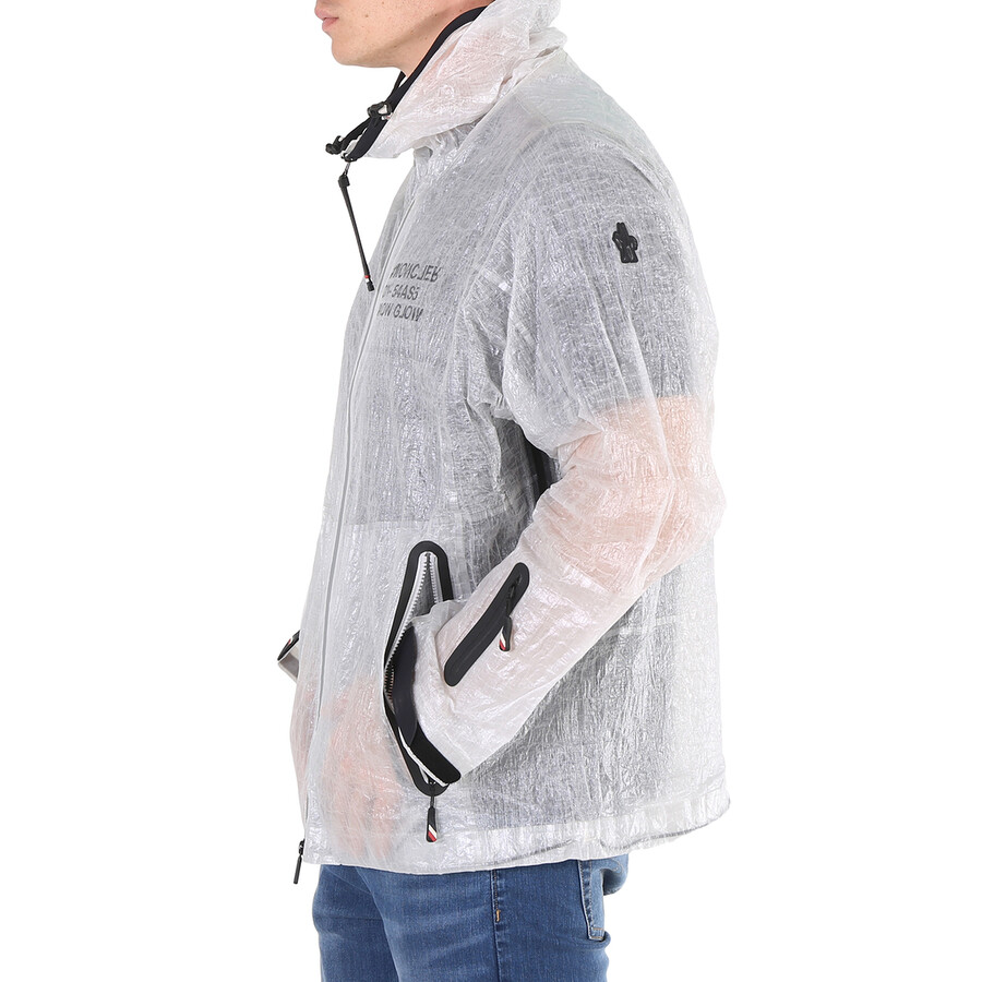 Shop Moncler Men's White Day-namic Crinkled-shell Hooded Rain Jacket