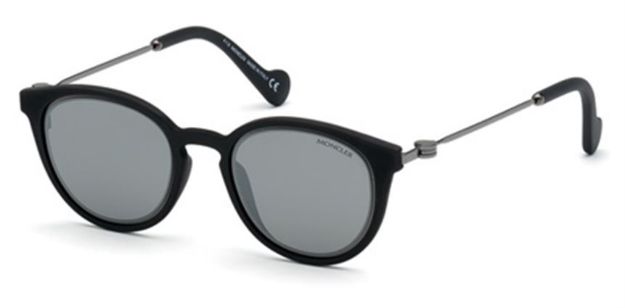Moncler Mirror Grey Round Unisex Sunglasses ML0082 02C 45 