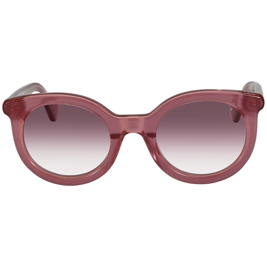 Shop Moncler Mirrored Purple Gradient Round Ladies Sunglasses Ml0015 75z 51 24 140 In Purple/red