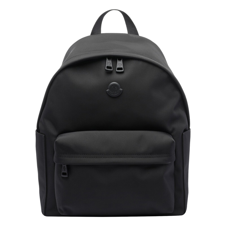 Moncler Pierrick Nylon Backpack Large Front Pocket In Black