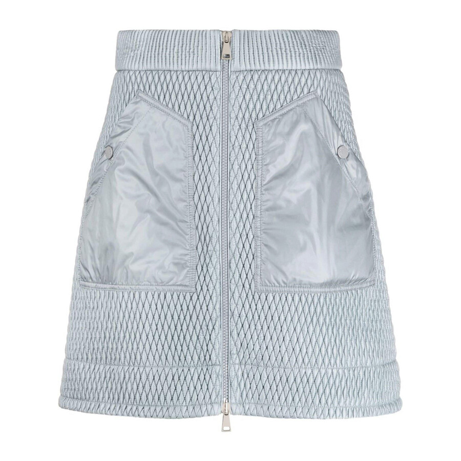 Moncler Nylon Leger Padded Mini Skirt In Grey