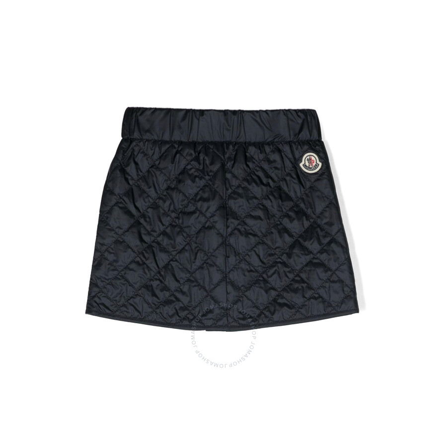 Moncler Kids Logo-patch Quilted Miniskirt In Pink