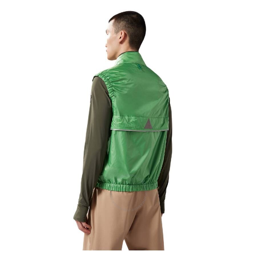 Moncler Recycle Patch Padded Vest In Green