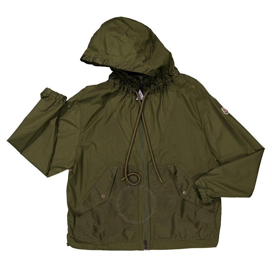 Moncler Roselend Drawstring Hooded Jacket In Green