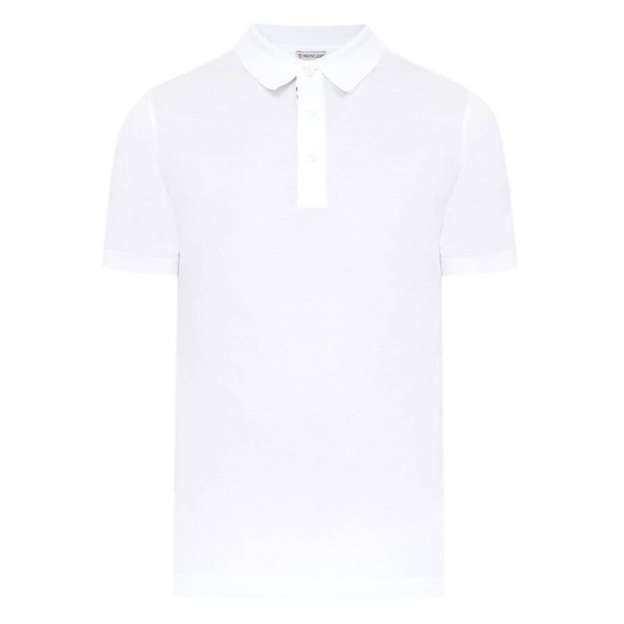 Moncler Short-sleeved Cotton Polo Shirt In White