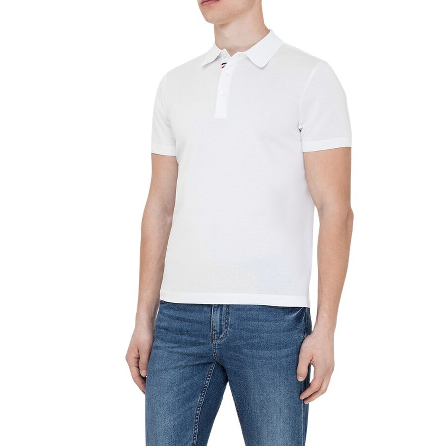 Moncler Short-sleeved Cotton Polo Shirt In White