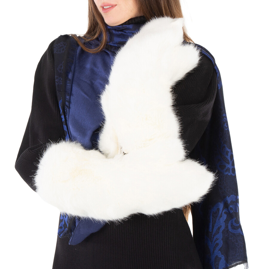 Stone Faux Fur Gloves, Size Small