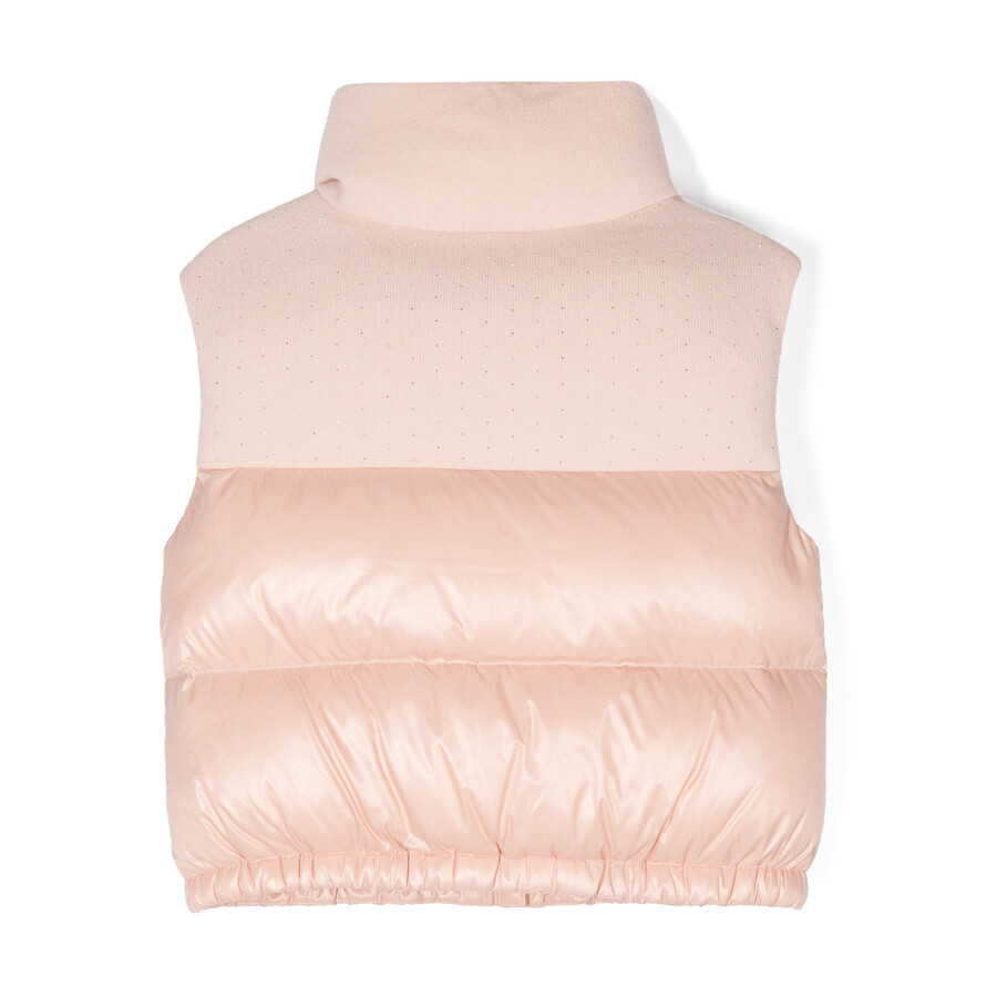 Moncler Suzan Panelled Puffer Gilet In Pink