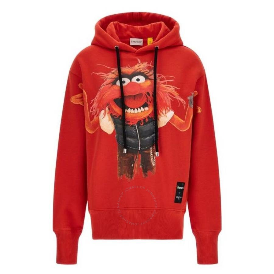 Moncler The Muppets Graphic Print Hoodie In Red
