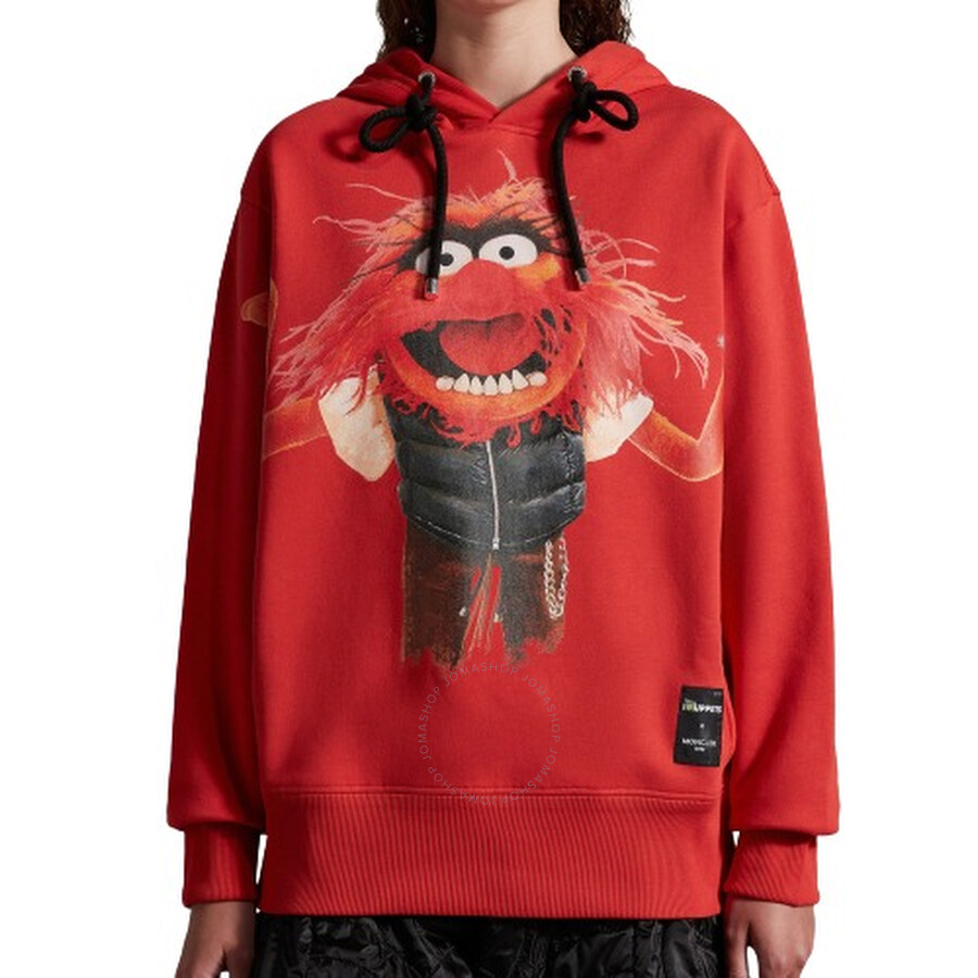 Moncler The Muppets Graphic Print Hoodie In Red