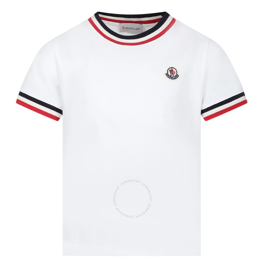 Moncler Tricolour Jersey T-Shirt, Size 12Y