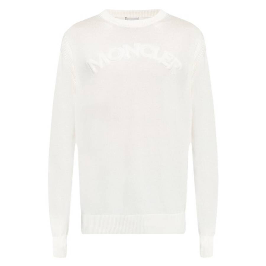 White Logo Cotton Sweater, Size X-Large