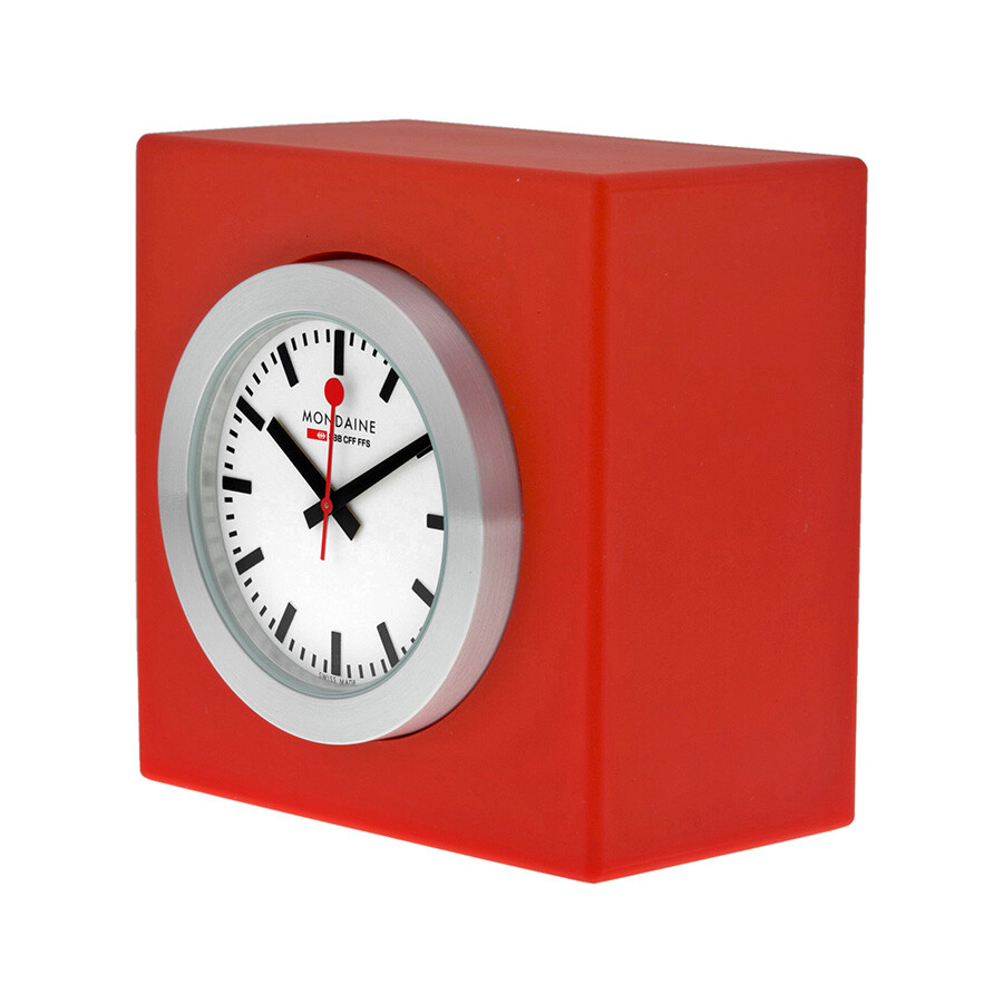 Mondaine Red Desk Cube Clock A660.30318.84SBC Clock Mondaine