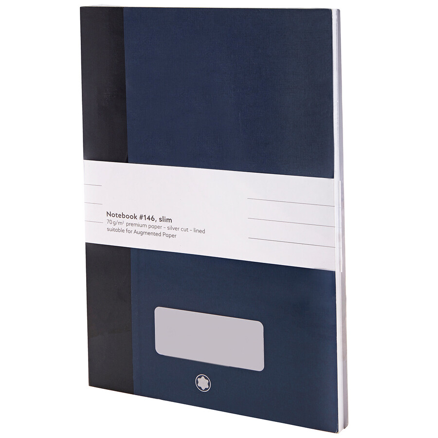 Montblanc 2 Fine Stationery #146 Slim Blue Notebooks In Blue