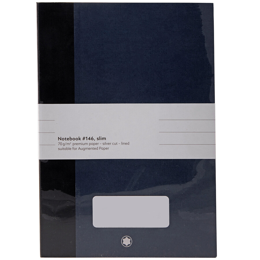 Montblanc 2 Fine Stationery #146 Slim Blue Notebooks In Blue