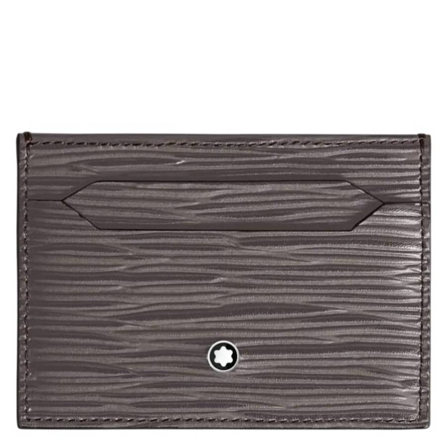 Montblanc 4810 Leather 5cc Card Holder In Gray