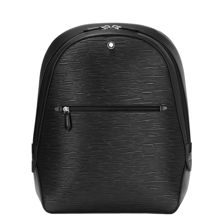 Montblanc Adjustable Strap Leather Backpack In Black