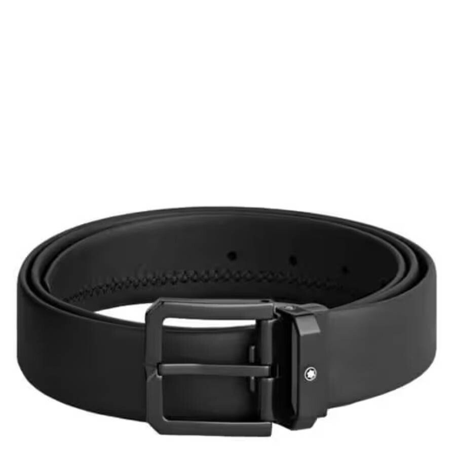 Black 35 mm Leather Belt