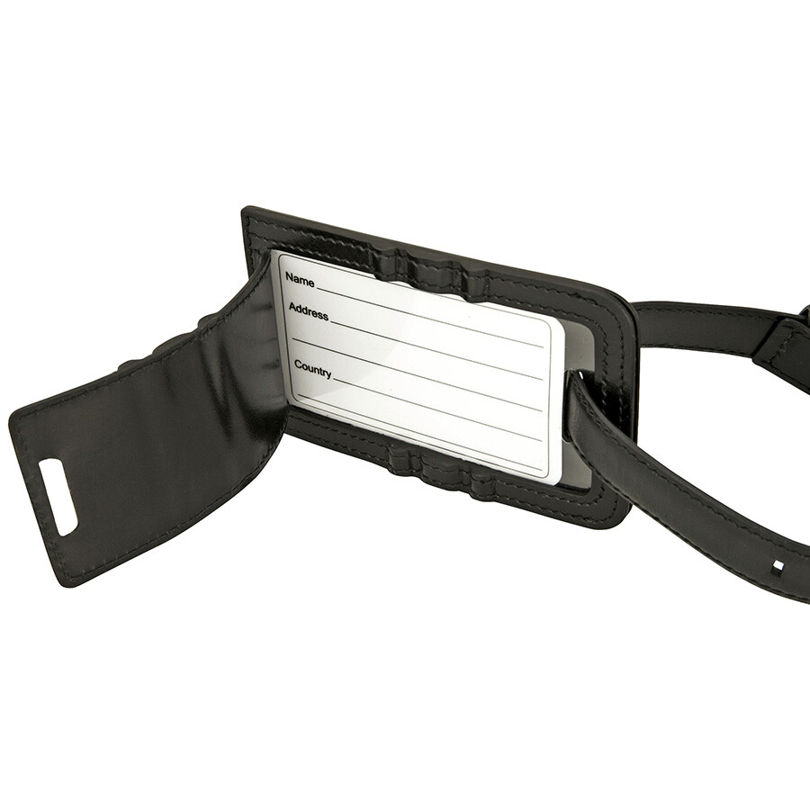 Montblanc Black Leather Luggage Tag 105257 Montblanc Handbags