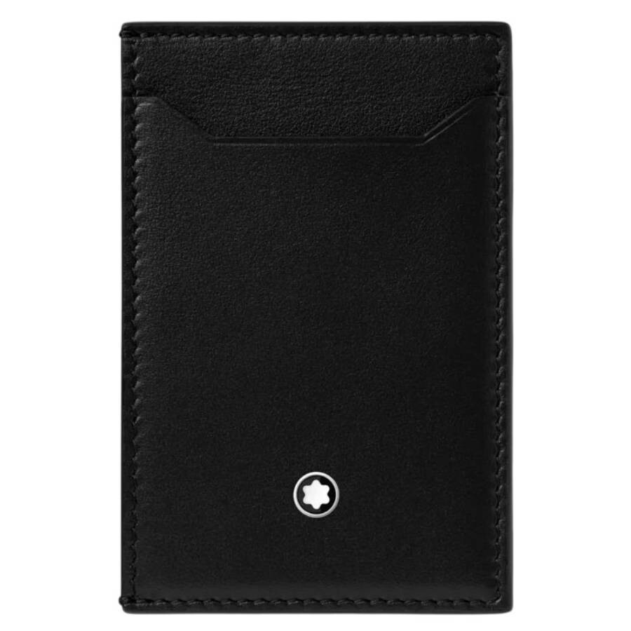 Montblanc Black Leather Meisterstuck Pocket Holder In Black