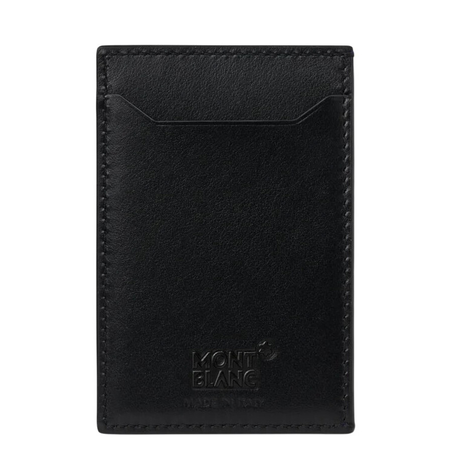Montblanc Black Leather Meisterstuck Pocket Holder In Black