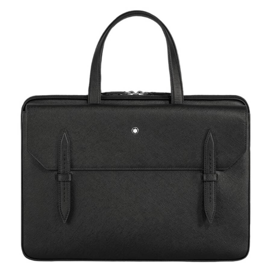 Montblanc Black Sartorial Thin Leather Briefcase In Black