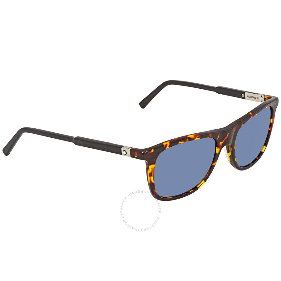 Mont Blanc Sunglasses MB647S 55V Blonde Havana Blue Mont Blanc Sunglasses MB647S 55V Blonde Havana Blue