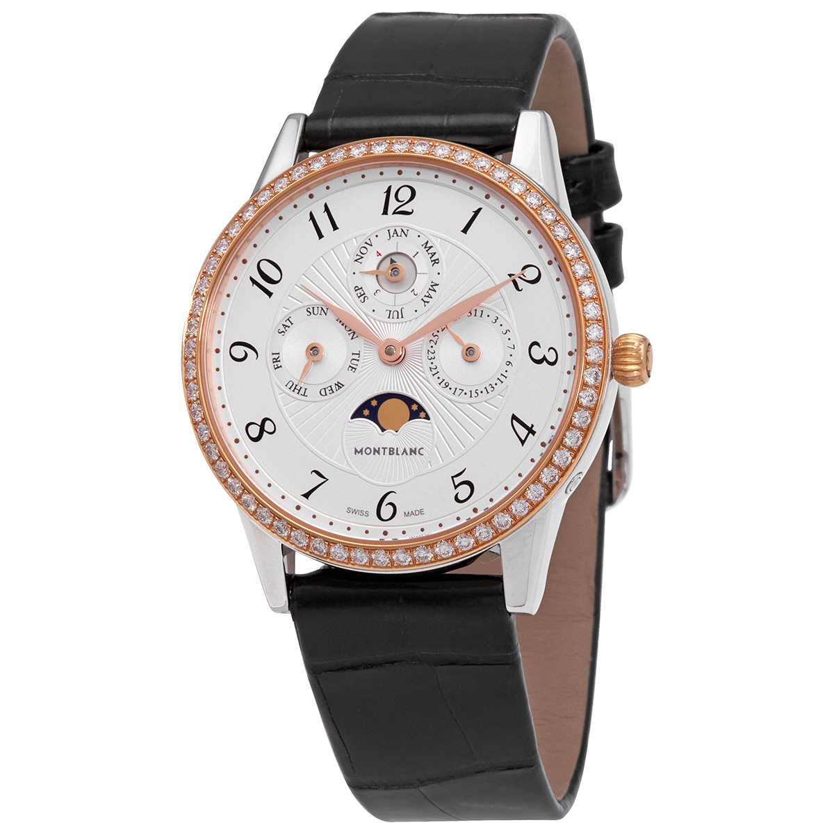 MontBlanc Boheme Perpetual Automatic Diamond Silver Dial Ladies Watch 113830