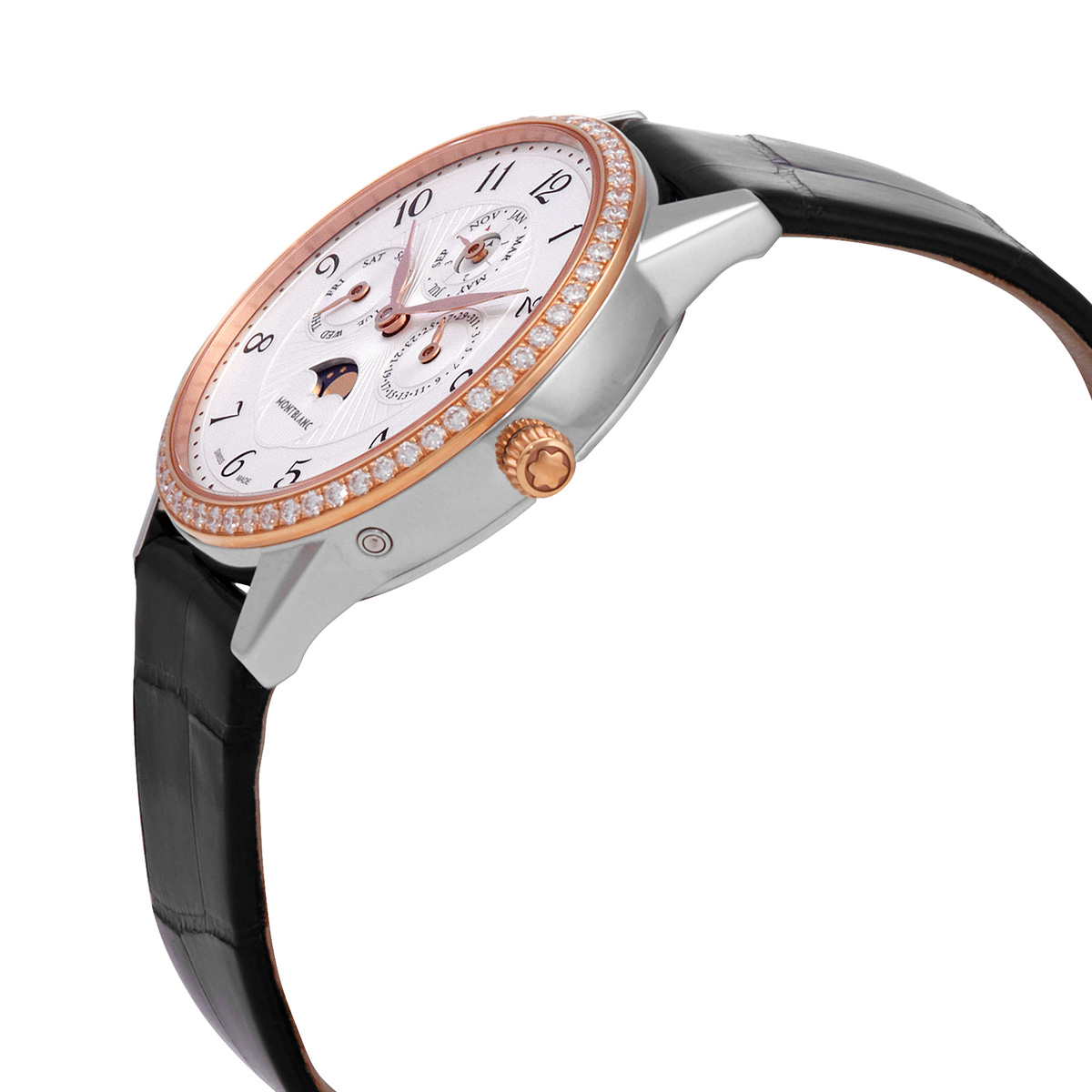 MONTBLANC 보헤미안 퍼페추얼 다이아몬드 실버 다이얼 여성 시계 113830