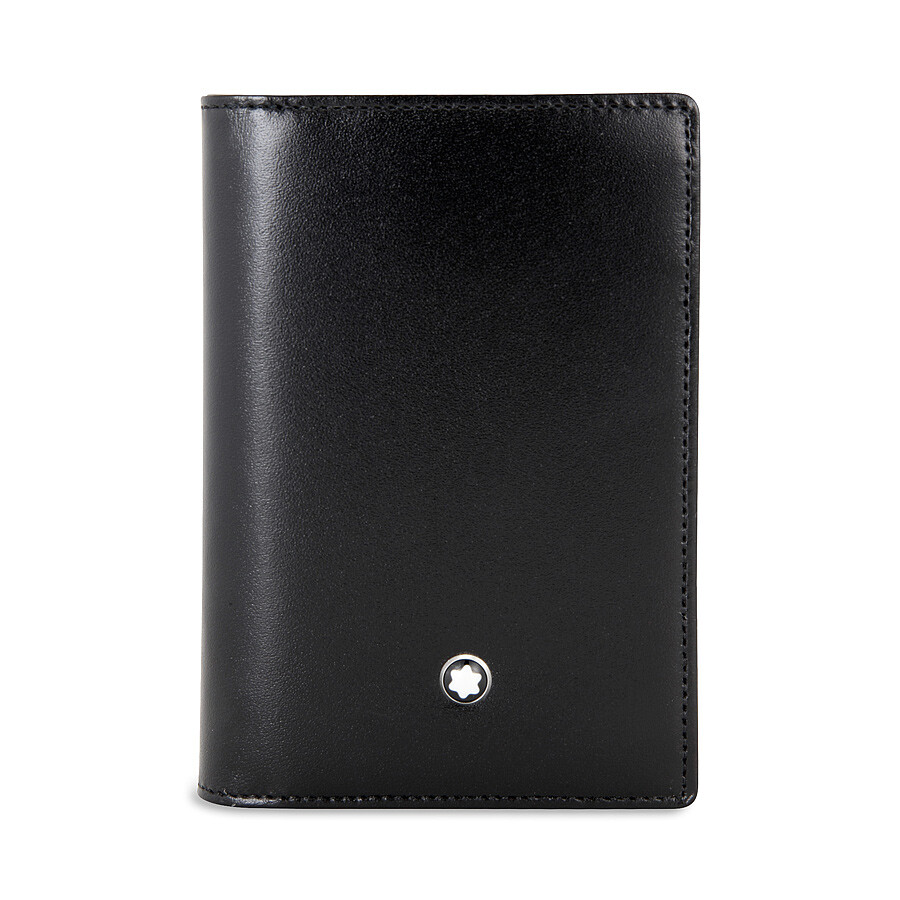 Montblanc Business Card Gusset Leather Wallet - Black 7167