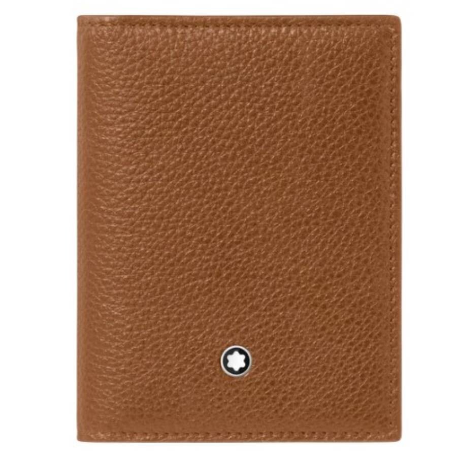 Montblanc Caramel Grain Leather Card Holder In Brown