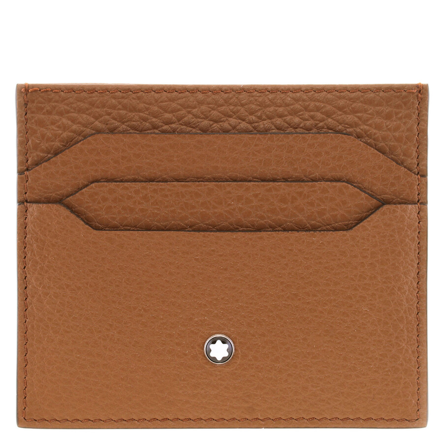 Montblanc Caramel Grain Leather Card Holder In Brown