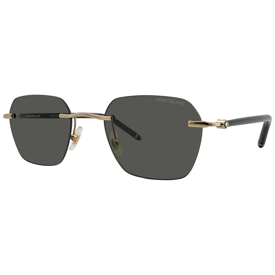 Montblanc Dark Grey Geometric Men's Sunglasses Mb0270s 001 51 In Grey