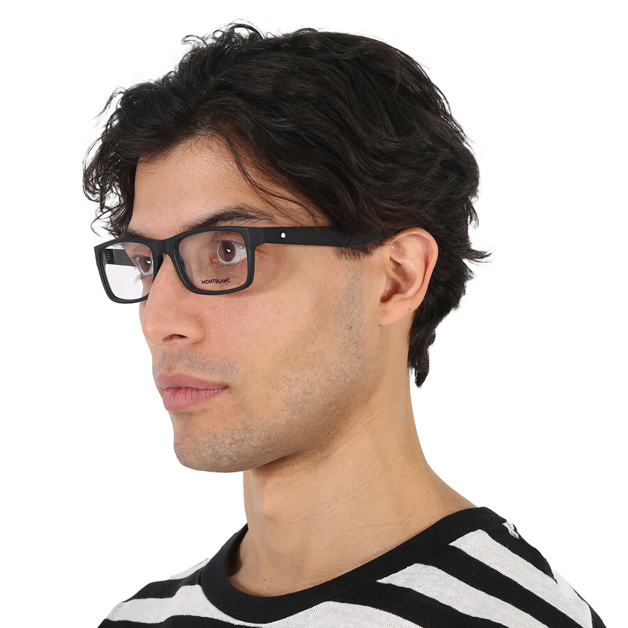 Montblanc Demo Rectangular Men's Eyeglasses Mb0301o 001 54 In Black