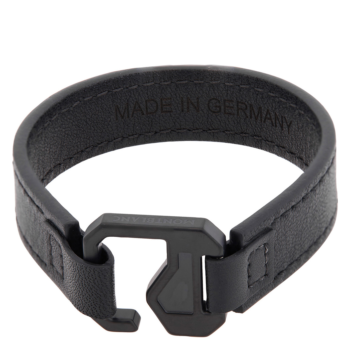 Montblanc Extreme Black Leather Bracelet, Size 60 12382960