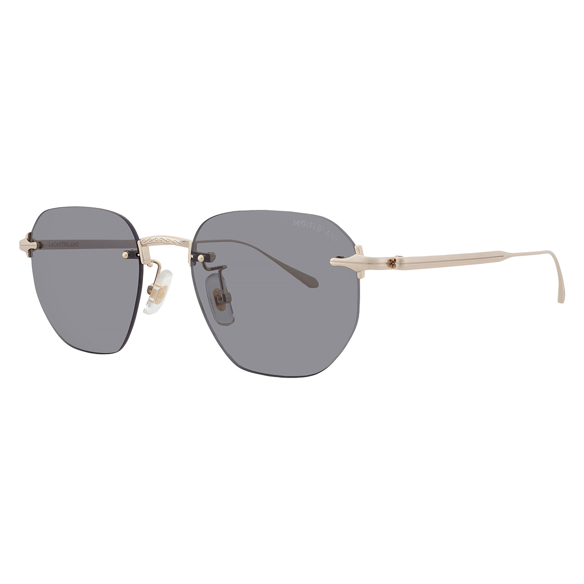 Montblanc Grey Geometric Men's Sunglasses MB0405S 001 51