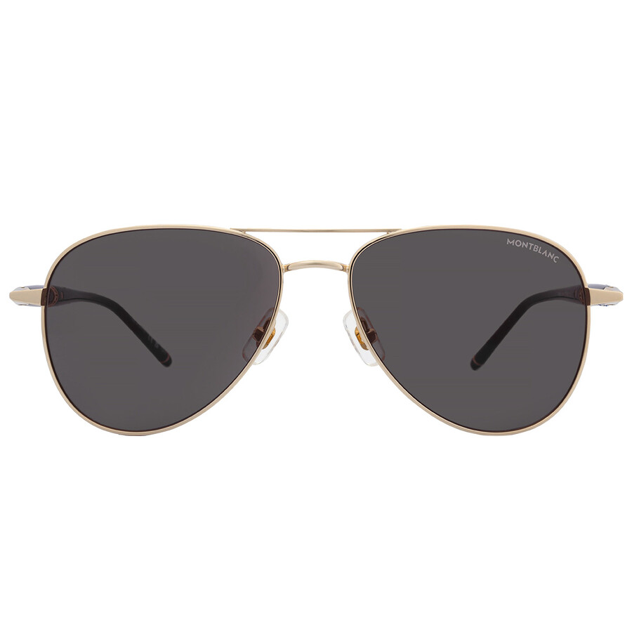 Montblanc Grey Pilot Men's Sunglasses Mb0345s 001 57