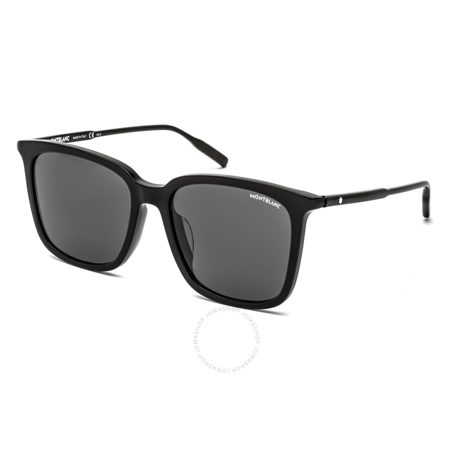 Montblanc Grey Square Men's Sunglasses Mb0084sk 001 56