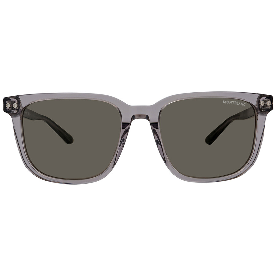 Montblanc Grey Square Men's Sunglasses Mb0258sa 003 55 In Grey
