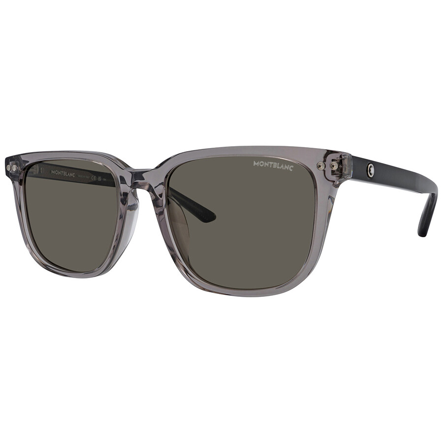 Montblanc Grey Square Men's Sunglasses Mb0258sa 003 55 In Grey